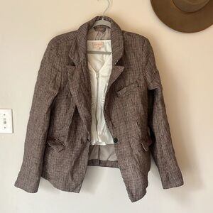 Free People Linen Long Blazer